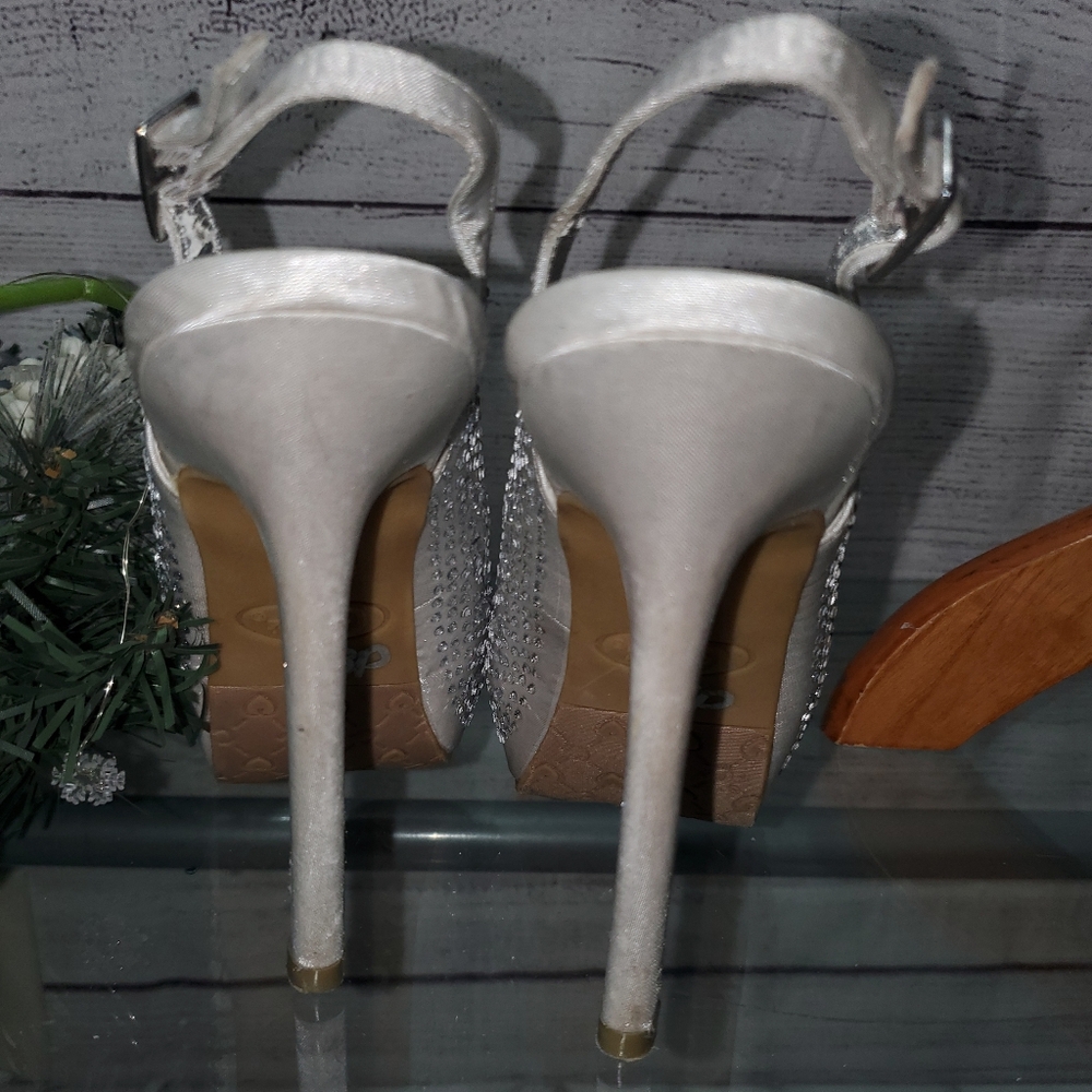 Candies Silver Rhinestone Heels - Picture 10 of 12